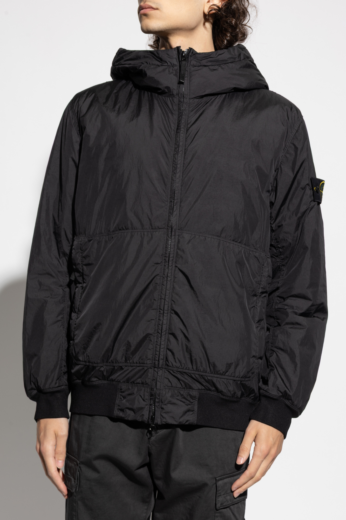 Czarny Kurtka z kapturem `Garment` Stone Island - Vitkac Polska